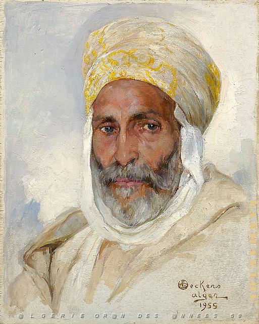 EMILE DECKERS (24).jpg - Portrait d'un homme algrien - Deckers - Alger - 1955